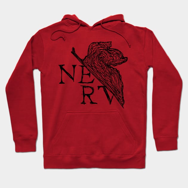 Dark and Gritty NERV logo Hoodie by MacSquiddles